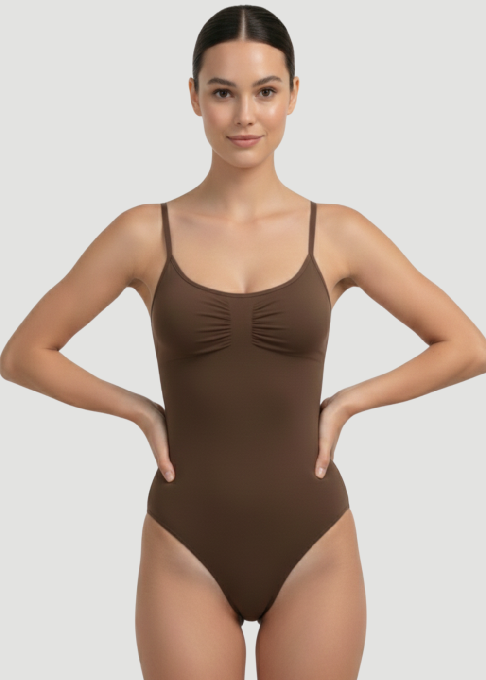 Conturve Brown Seamless Sculpt Thong Shapewear Bodysuit - 4XL Image 1