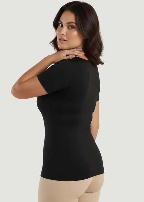 Conturve Black Short-Sleeve Shaping Smoothing Top - XL Image 2