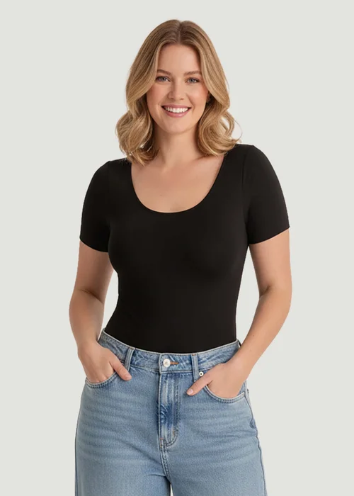 Conturve Black Short-Sleeve Shaping Smoothing Top - XL Image 3