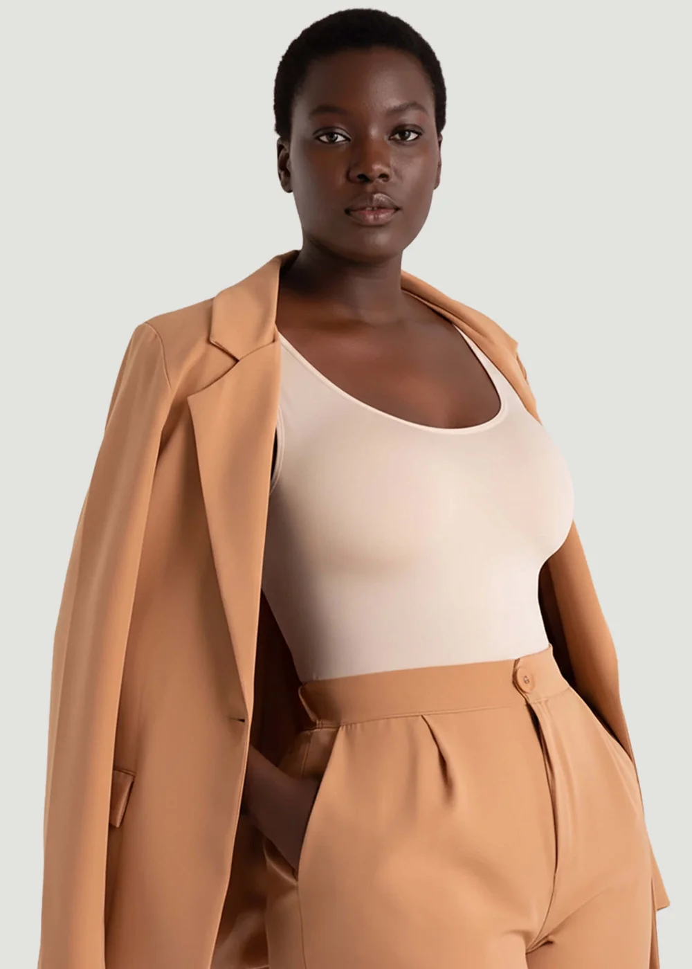 Conturve Beige Short-Sleeve Seamless Sculpt Shapewear Bodysuit - 4XL Image 2