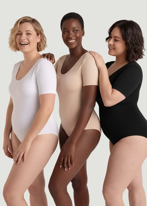 Conturve Beige Short-Sleeve Seamless Sculpt Shapewear Bodysuit - 4XL Image 3