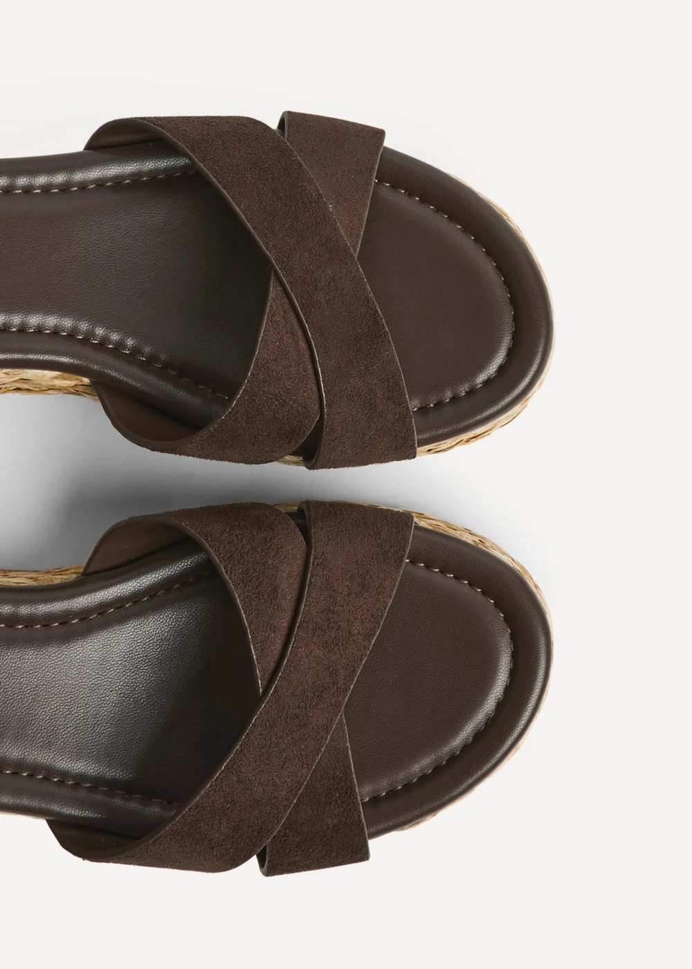 Linzi Spritz Wide Fit Brown Flatform Sandals - Size 5 Image 5