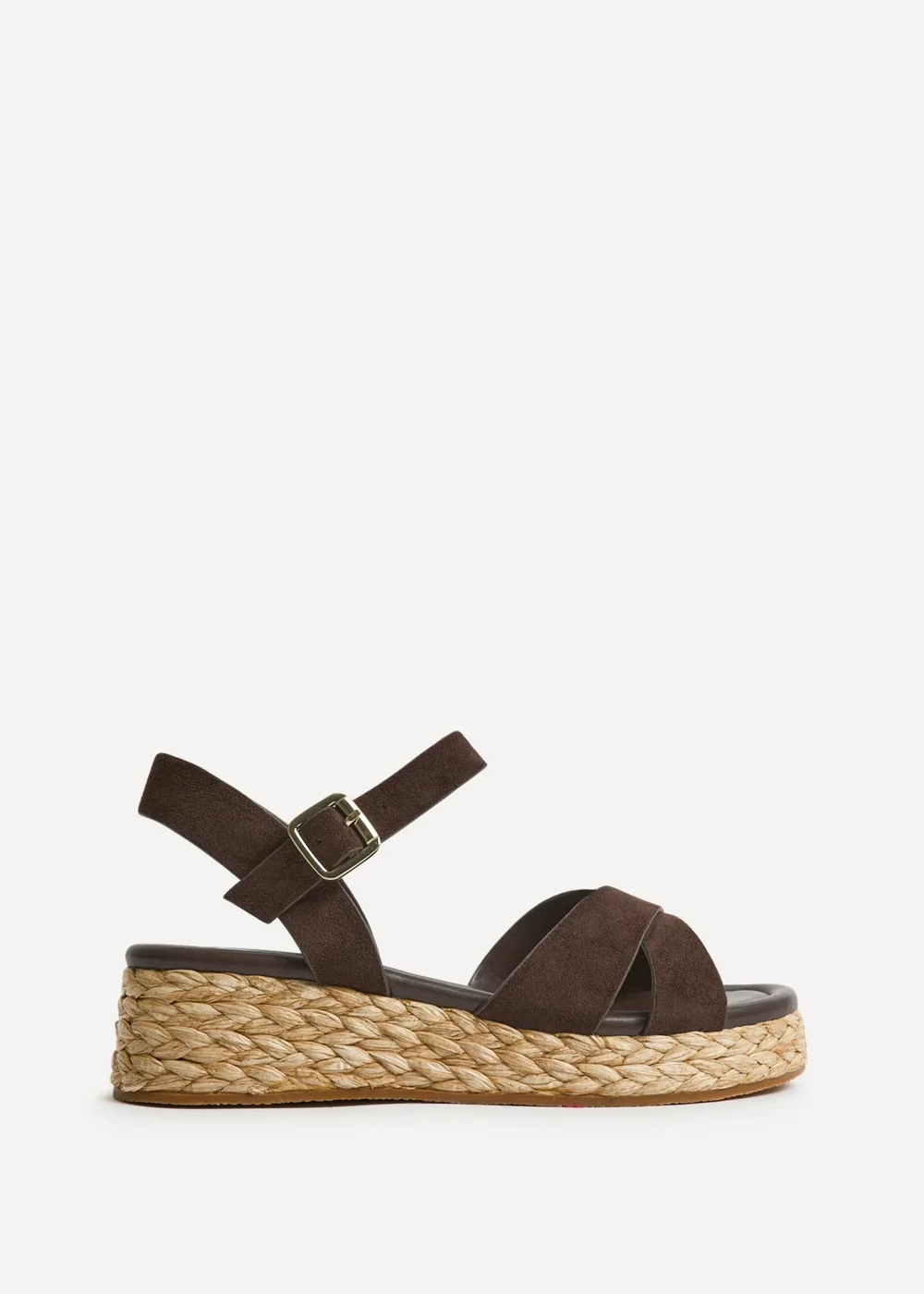 Linzi Spritz Wide Fit Brown Flatform Sandals - Size 5 Image 2