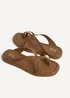 Linzi Linea Tan Faux Suede Flat Sandals - 8 Image 5