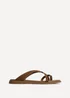 Linzi Linea Tan Faux Suede Flat Sandals - 8 Image 2