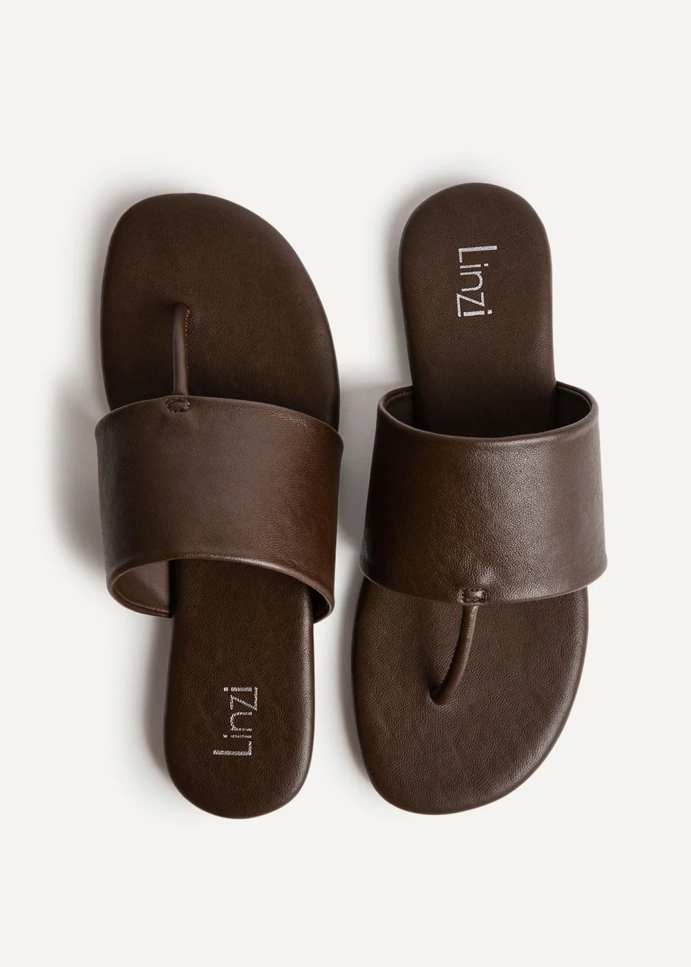 Linzi Amara Brown Flat Sandals - 4 Image 5
