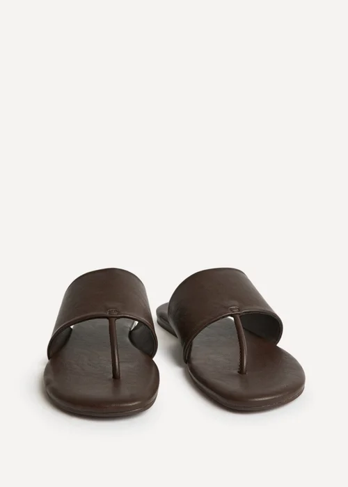Linzi Amara Brown Flat Sandals - 4 Image 3