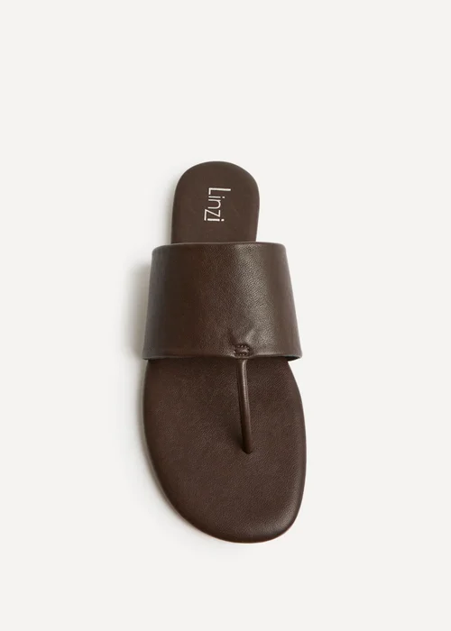 Linzi Amara Brown Flat Sandals - 4 Image 4