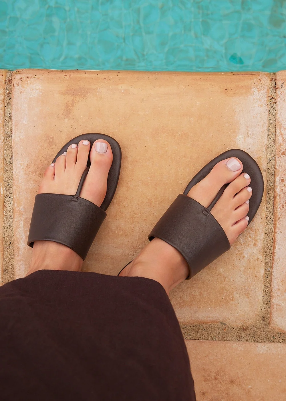 Linzi Amara Brown Flat Sandals - 4 Image 1