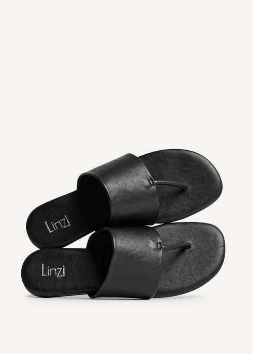 Linzi Amara Black Flat Sandals - 3 Image 5