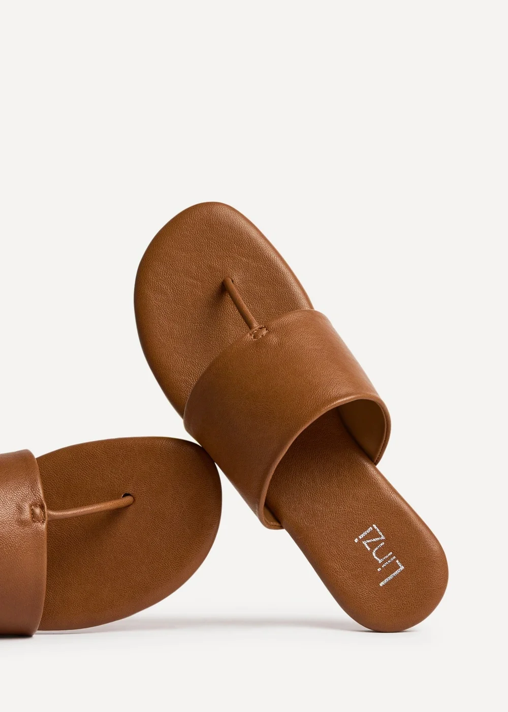 Linzi Amara Tan Flat Sandals - Size 7 Image 5