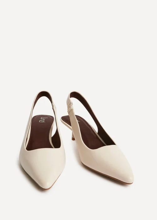 Linzi Reign Nude Faux Leather Court Heels - 4 Image 3