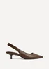 Linzi Reign Brown Faux Leather Court Heels - 4 Image 2
