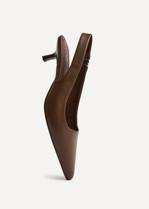 Linzi Reign Brown Faux Leather Court Heels - 4 Image 5