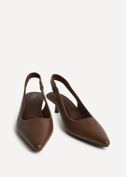 Linzi Reign Brown Faux Leather Court Heels - 4 Image 3