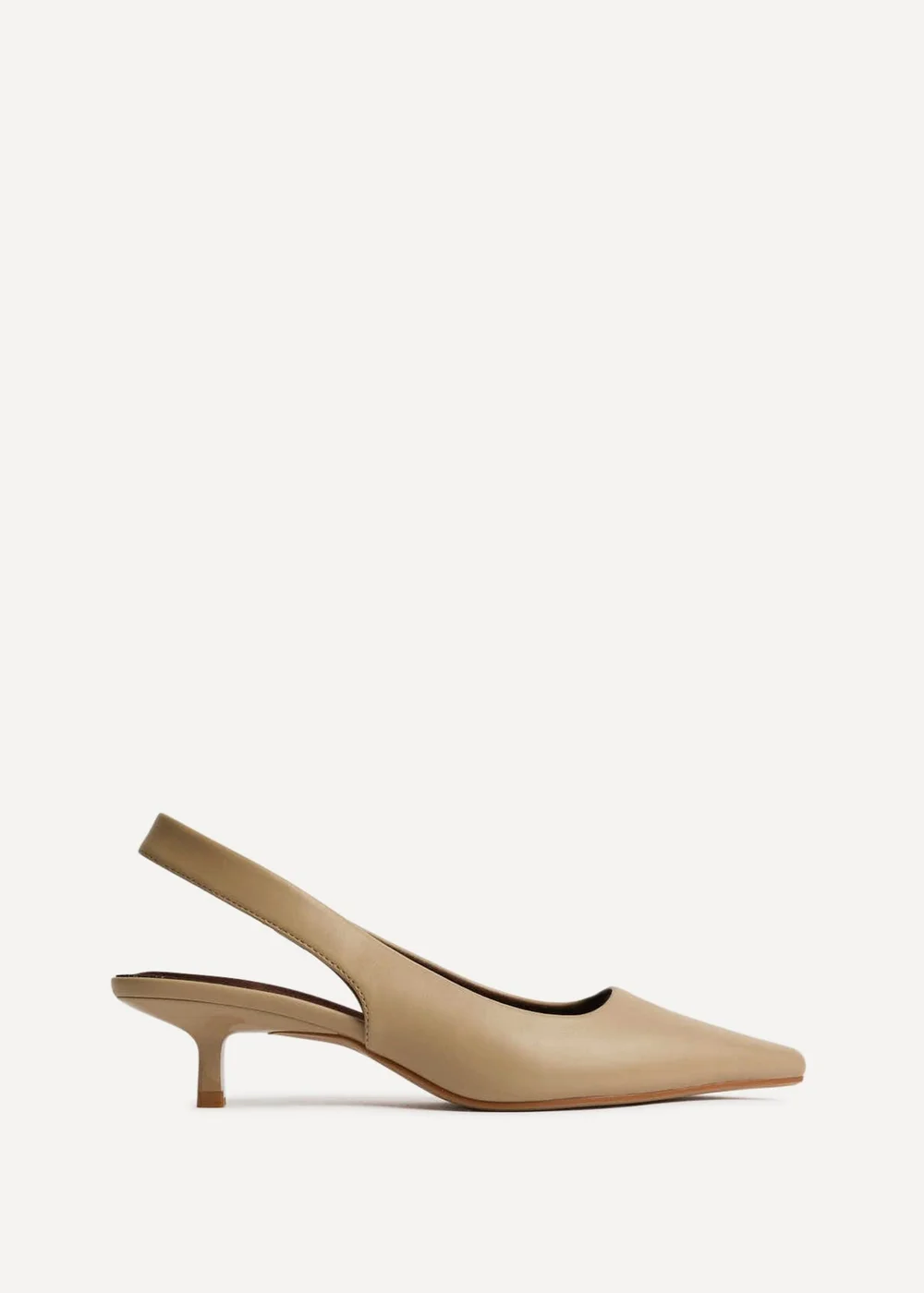 Linzi Reign Taupe Faux Leather Court Heels - Size 5 Image 2