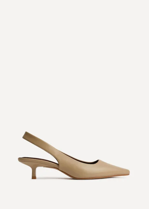 Linzi Reign Taupe Faux Leather Court Heels - Size 5 Image 2