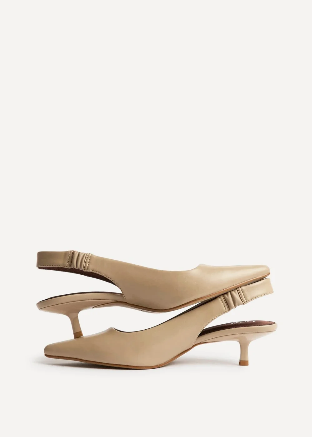 Linzi Reign Taupe Faux Leather Court Heels - Size 5 Image 5