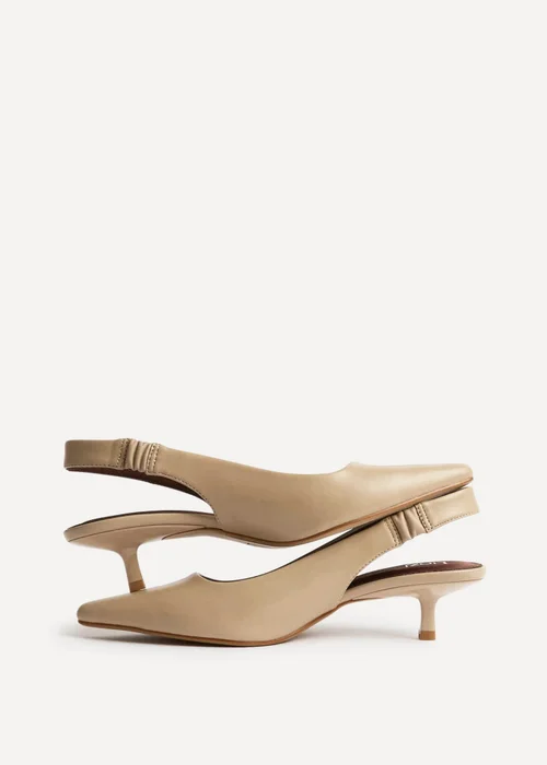 Linzi Reign Taupe Faux Leather Court Heels - Size 5 Image 5