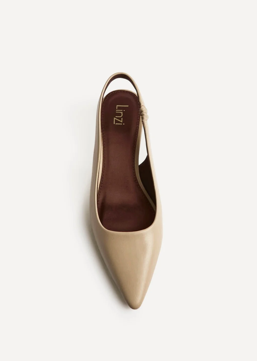 Linzi Reign Taupe Faux Leather Court Heels - Size 5 Image 4
