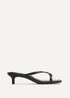 Linzi Polished Black Faux Leather Mule Heels - 4 Image 2