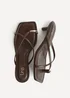 Linzi Polished Brown Faux Leather Mule Heels - Size 3 Image 5