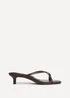 Linzi Polished Brown Faux Leather Mule Heels - Size 3 Image 2