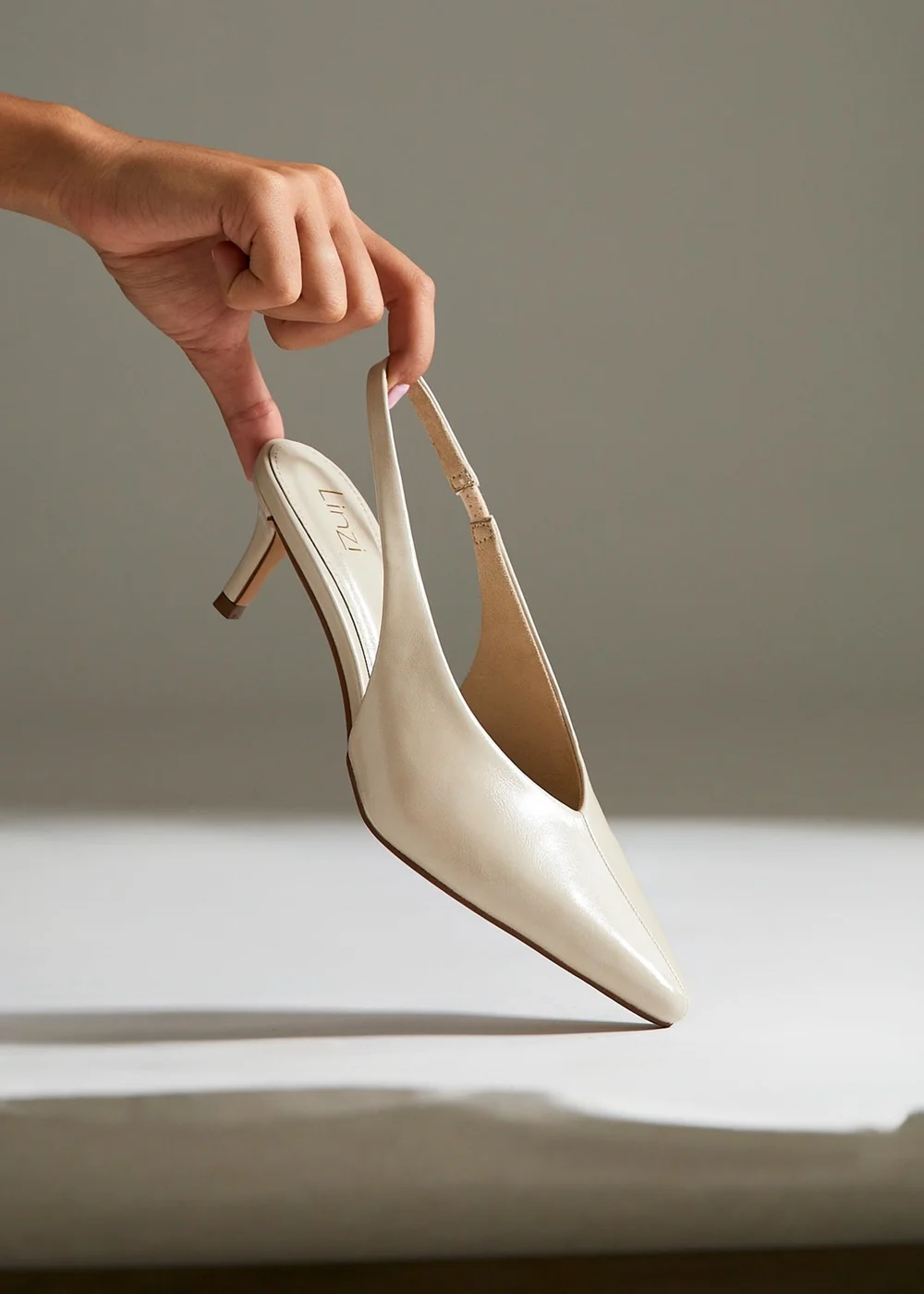 Linzi Eliza Taupe Faux Leather Court Heels - 6 Image 6