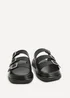 Linzi Satellite Black Faux Leather Flat Sandals - 6 Image 3