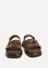 Linzi Satellite Brown Faux Suede Flat Sandals - Size 7 Image 5