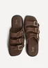 Linzi Satellite Brown Faux Suede Flat Sandals - Size 7 Image 4