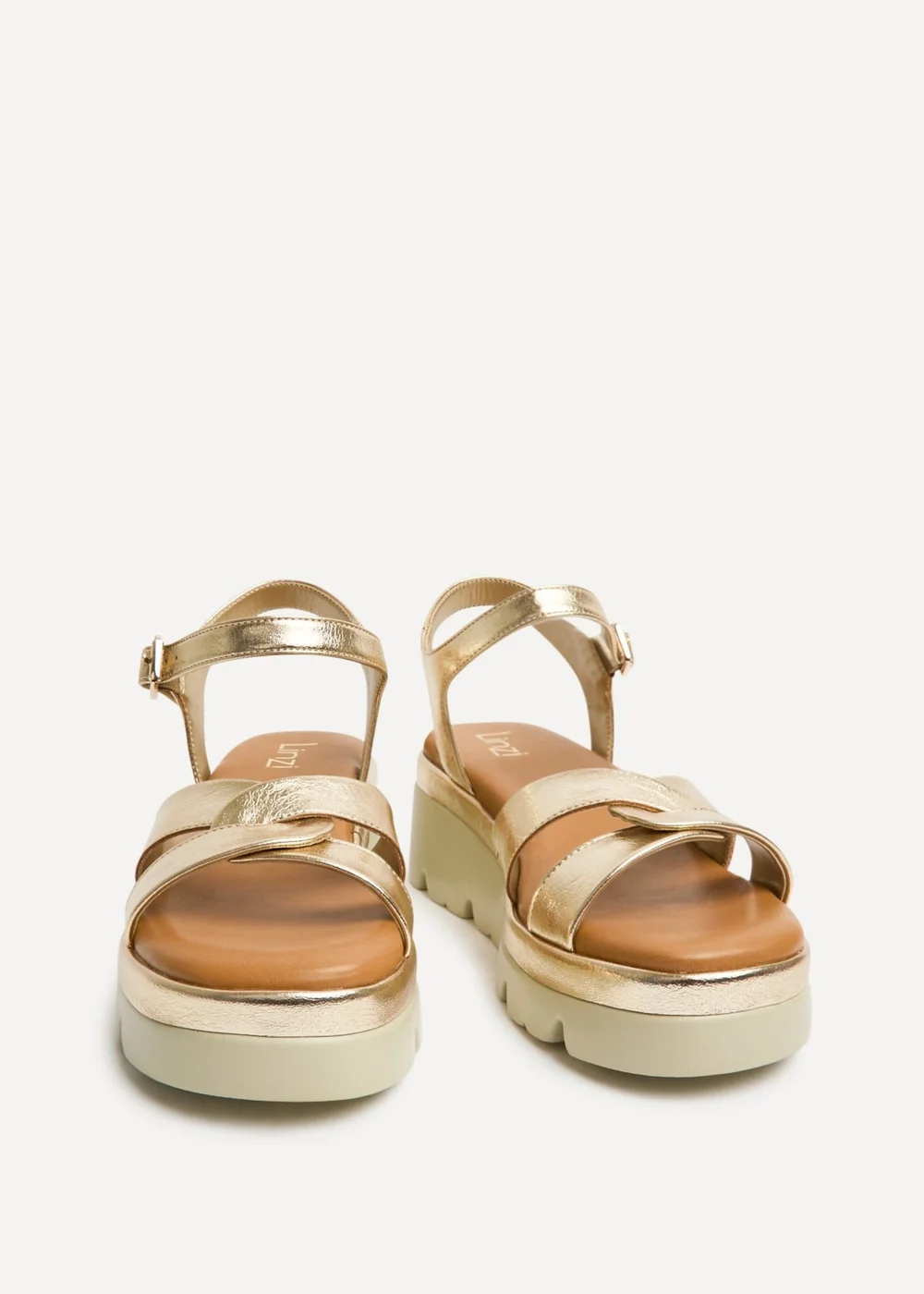 Linzi Fate Gold Flatform Sandals - 7 Image 3