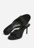 Linzi Erin Black Faux Suede Mule Heels - 8 Image 5