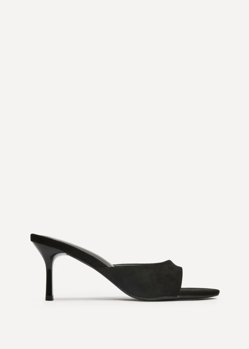 Linzi Erin Black Faux Suede Mule Heels - 8 Image 2