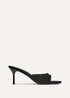 Linzi Erin Black Faux Suede Mule Heels - 8 Image 2