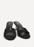 Linzi Erin Black Faux Suede Mule Heels - 8 Image 3