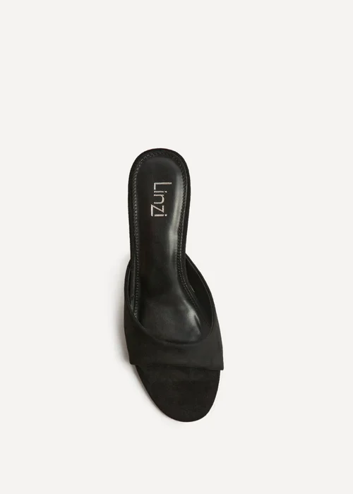 Linzi Erin Black Faux Suede Mule Heels - 8 Image 4