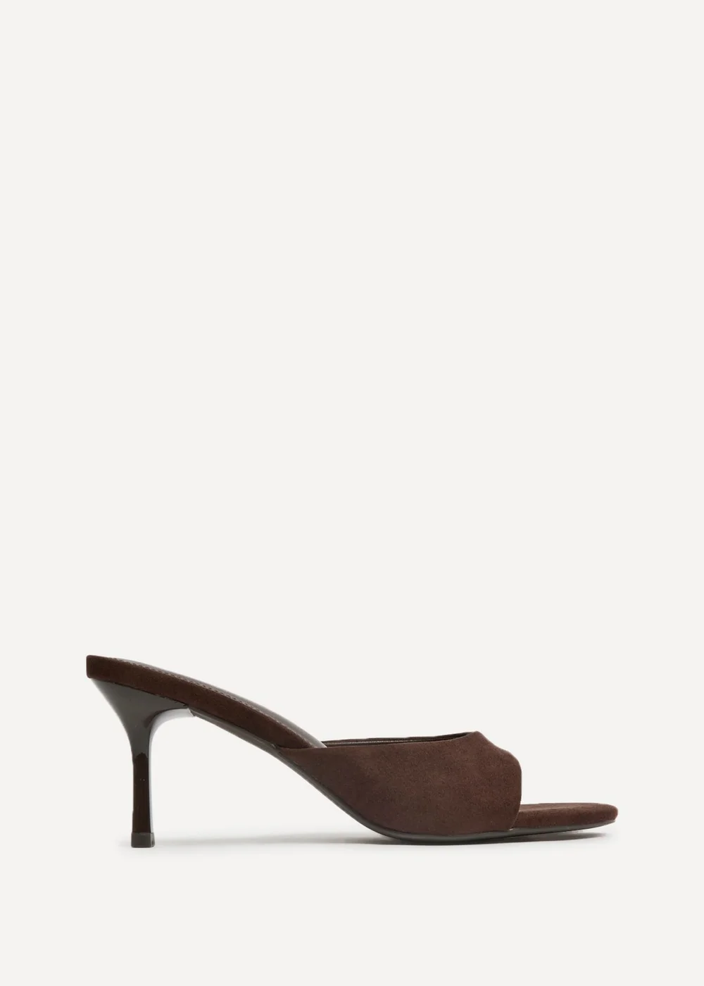 Linzi Erin Brown Faux Suede Mule Heels - Size 6 Image 2