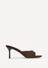 Linzi Erin Brown Faux Suede Mule Heels - Size 6 Image 2
