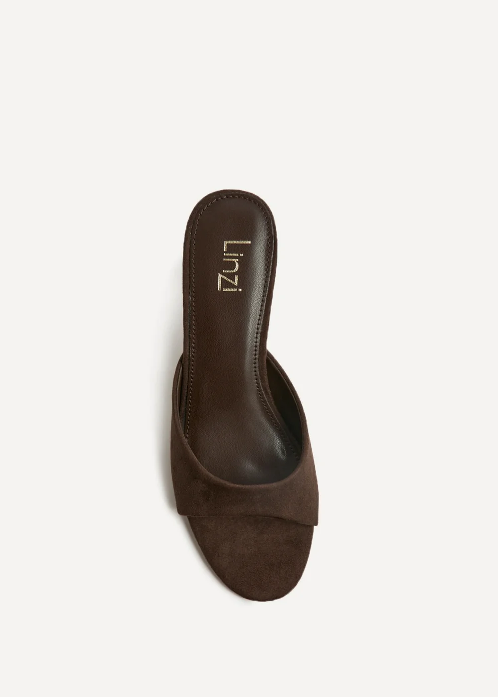 Linzi Erin Brown Faux Suede Mule Heels - Size 6 Image 4