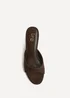 Linzi Erin Brown Faux Suede Mule Heels - Size 6 Image 4