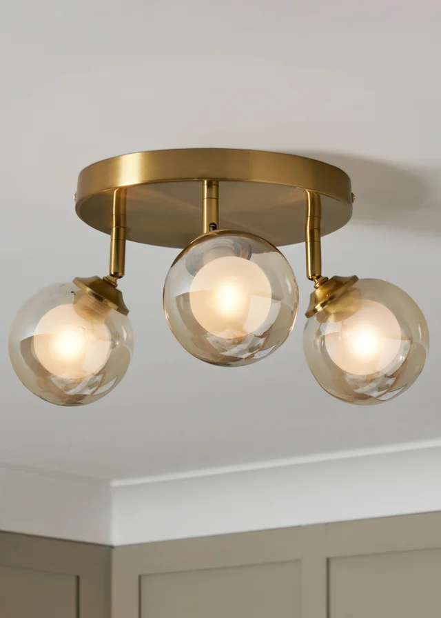 BHS Satin Brass Vanity 3 Light Spotlight