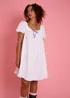 Neon Rose White Cotton Babydoll Mini Dress - XL Image 5