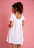 Neon Rose White Cotton Babydoll Mini Dress - XL Image 2