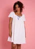 Neon Rose White Cotton Babydoll Mini Dress - XL Image 1