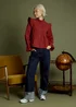 Neon Rose Burgundy Cotton High Ruffle Neck Pintuck Blouse - S Image 4