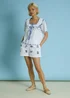 Neon Rose White Cotton Square Neck Floral Embroidered Blouse - S Image 4