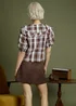 Neon Rose Beige Cotton Layered Scallop Collar Button Front Blouse - XL Image 2