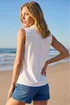 Roman Ivory Broderie Collared Vest Top - 14 Image 3