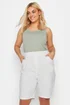 Yours Curve Ivory White Cool Cotton Shorts - 22-24 Image 1